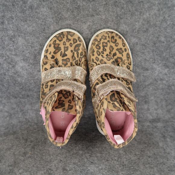 Carters Shoes Kids Toddler 10 Sneaker High Top Double Strap Animal Print Glitter - Picture 6 of 11